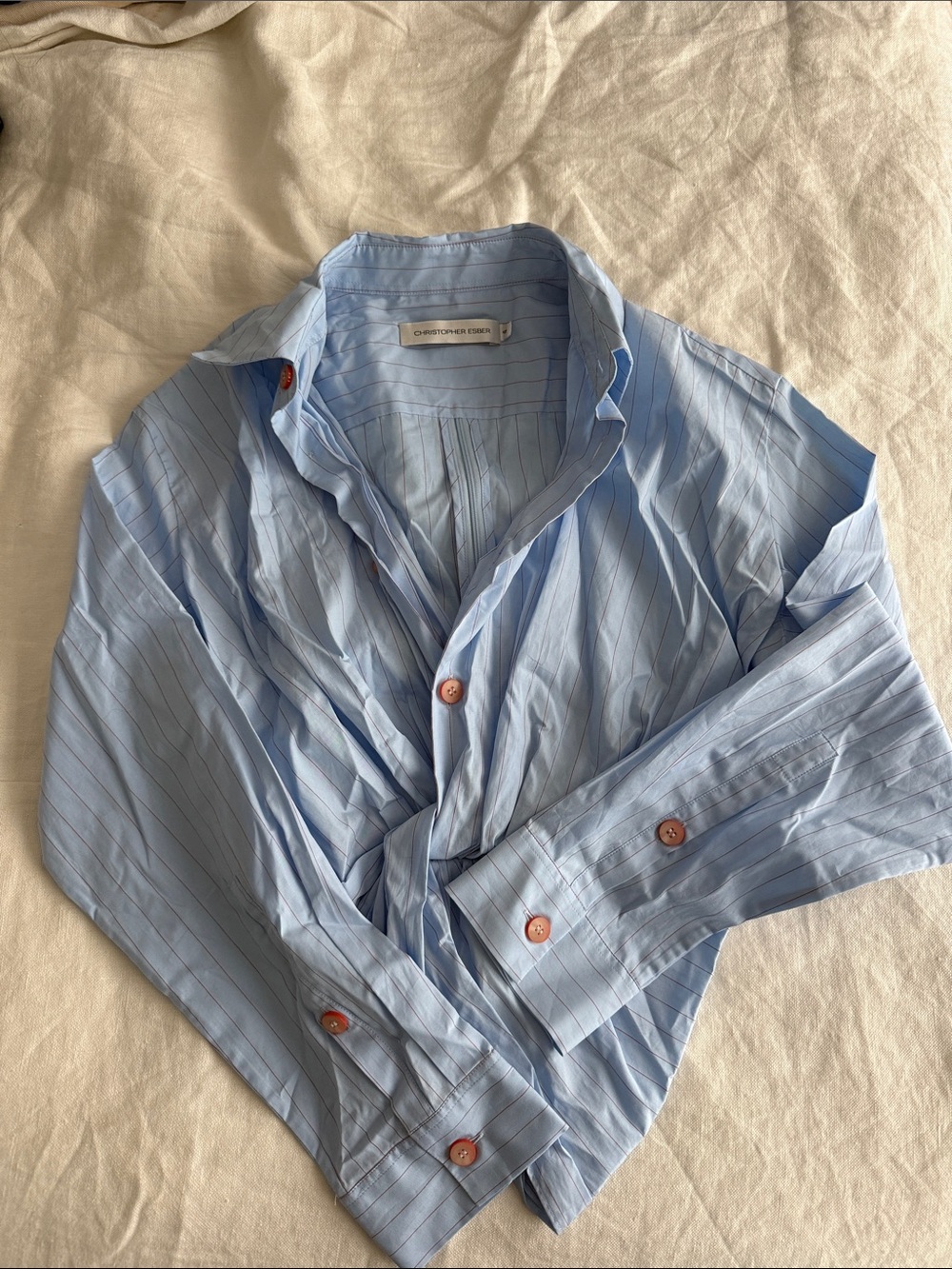 Christopher Esber. Tempest Twist striper shirt. New